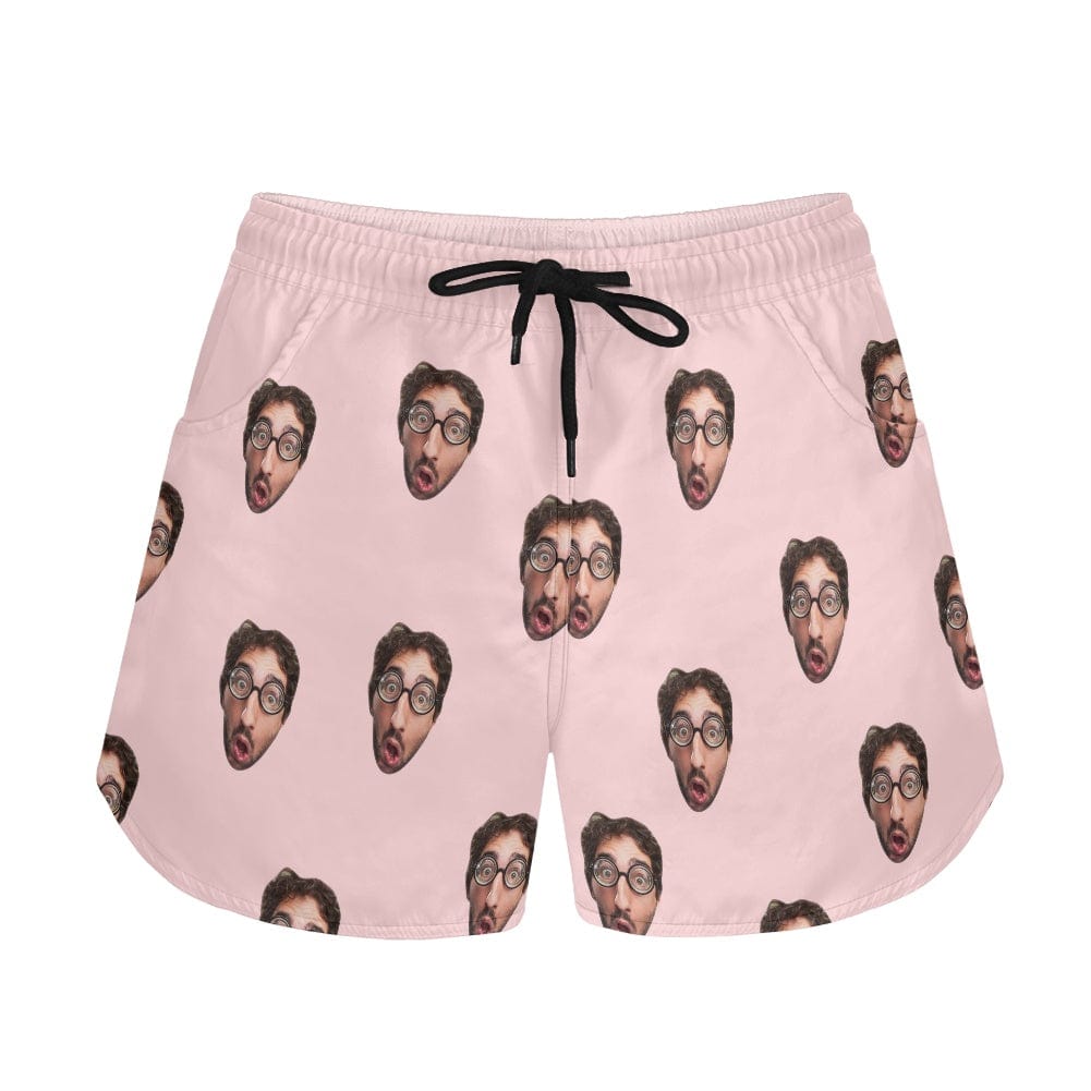 FacePajamas Pajama Pants Custom Face Women's Pajama Shorts Personalized Solid Color Sleepwear Shorts