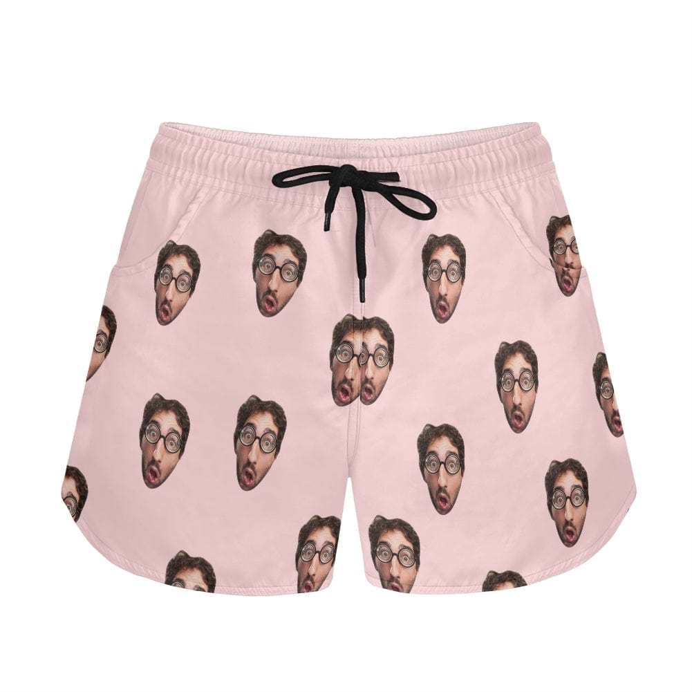 FacePajamas Pajama Pants Custom Face Women's Pajama Shorts Personalized Solid Color Sleepwear Shorts