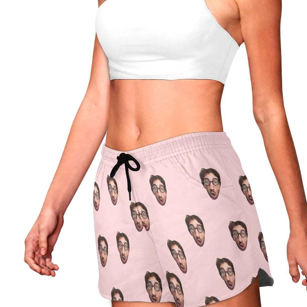 FacePajamas Pajama Pants Custom Face Women's Pajama Shorts Personalized Solid Color Sleepwear Shorts