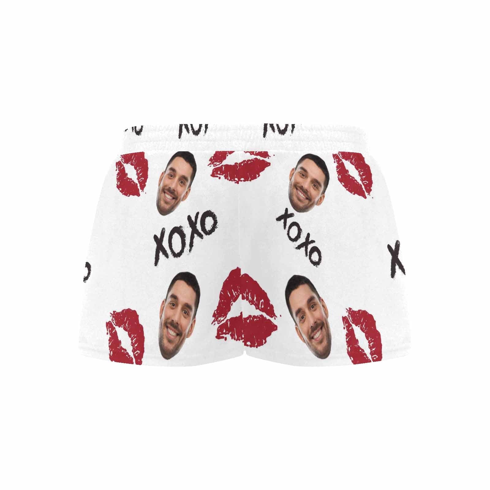 FacePajamas Pajama Shirt&Pants Custom Face Women's Pajama Shorts Personalized XXOO Sleepwear Shorts