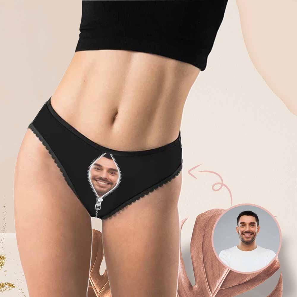 FacePajamas Women Underwear Custom Face Women's Underwear for Ladies Personalized Photo Panties Women's High-Cut Briefs For Valentine's Day Gift