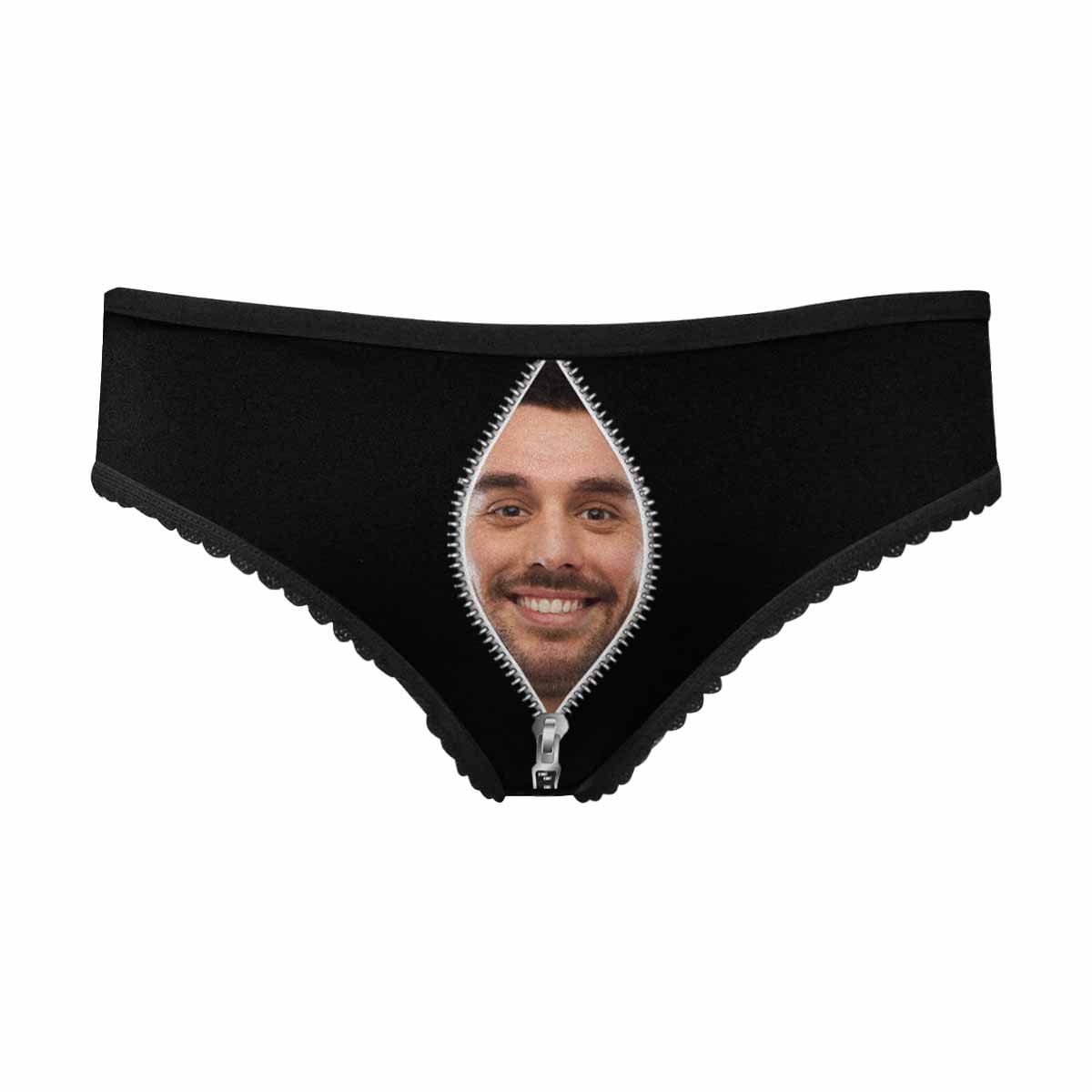 FacePajamas Women Underwear Custom Face Women's Underwear for Ladies Personalized Photo Panties Women's High-Cut Briefs For Valentine's Day Gift