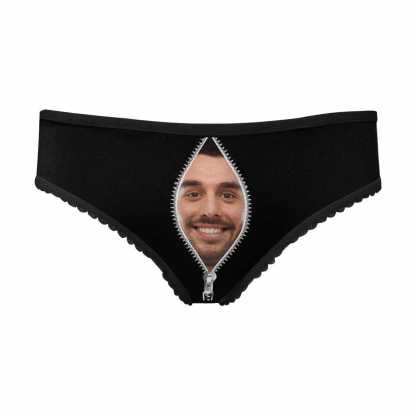 FacePajamas Women Underwear Custom Face Women's Underwear for Ladies Personalized Photo Panties Women's High-Cut Briefs For Valentine's Day Gift