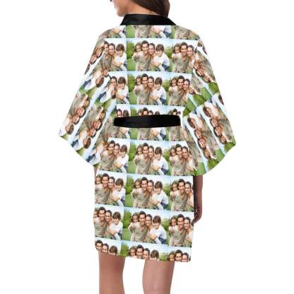 FacePajamas Pajama Custom Family Photo Women's Short Pajamas Personalized Photo Pajamas Kimono Robe