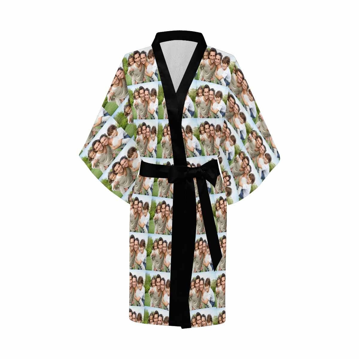 FacePajamas Pajama Custom Family Photo Women's Short Pajamas Personalized Photo Pajamas Kimono Robe