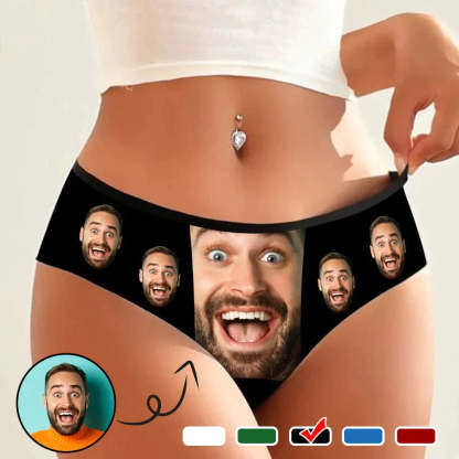 FacePajamas Women Underwear Custom Men's Face Underwear Personalized Girlfriend Face Women's High-cut Briefs Valentine's Gift for Girlfriend or Wife