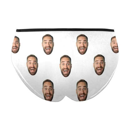 FacePajamas Women Underwear Custom Men's Face Underwear Personalized Girlfriend Face Women's High-cut Briefs Valentine's Gift for Girlfriend or Wife