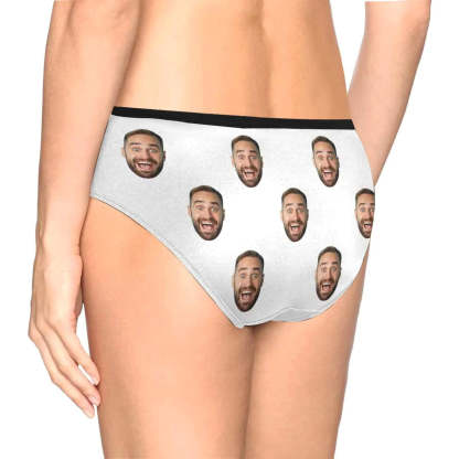 FacePajamas Women Underwear Custom Men's Face Underwear Personalized Girlfriend Face Women's High-cut Briefs Valentine's Gift for Girlfriend or Wife