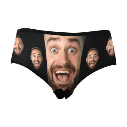FacePajamas Women Underwear Custom Men's Face Underwear Personalized Girlfriend Face Women's High-cut Briefs Valentine's Gift for Girlfriend or Wife