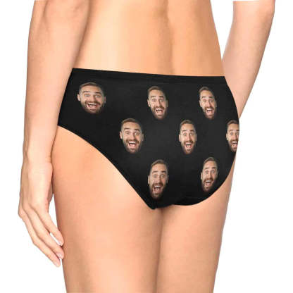 FacePajamas Women Underwear Custom Men's Face Underwear Personalized Girlfriend Face Women's High-cut Briefs Valentine's Gift for Girlfriend or Wife