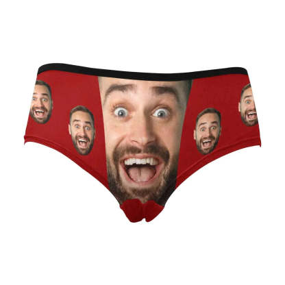 FacePajamas Women Underwear Custom Men's Face Underwear Personalized Girlfriend Face Women's High-cut Briefs Valentine's Gift for Girlfriend or Wife