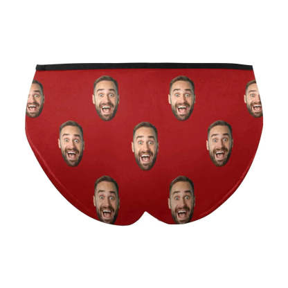 FacePajamas Women Underwear Custom Men's Face Underwear Personalized Girlfriend Face Women's High-cut Briefs Valentine's Gift for Girlfriend or Wife