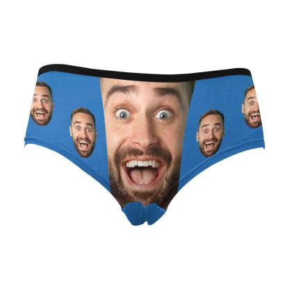 FacePajamas Women Underwear Custom Men's Face Underwear Personalized Girlfriend Face Women's High-cut Briefs Valentine's Gift for Girlfriend or Wife