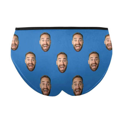 FacePajamas Women Underwear Custom Men's Face Underwear Personalized Girlfriend Face Women's High-cut Briefs Valentine's Gift for Girlfriend or Wife