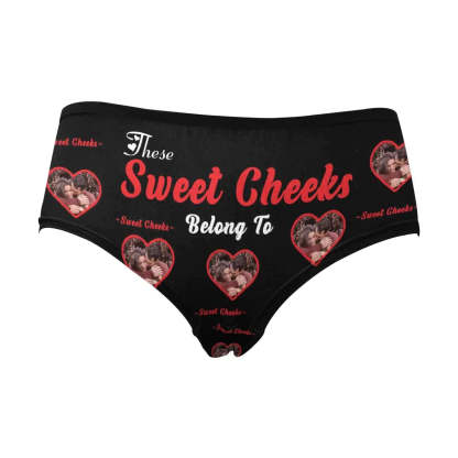 FacePajamas Women Underwear Custom Men's Face Underwear Personalized Sweet Cheeks Women's High-cut Briefs Valentine's Gift for Girlfriend or Wife
