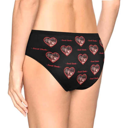 FacePajamas Women Underwear Custom Men's Face Underwear Personalized Sweet Cheeks Women's High-cut Briefs Valentine's Gift for Girlfriend or Wife