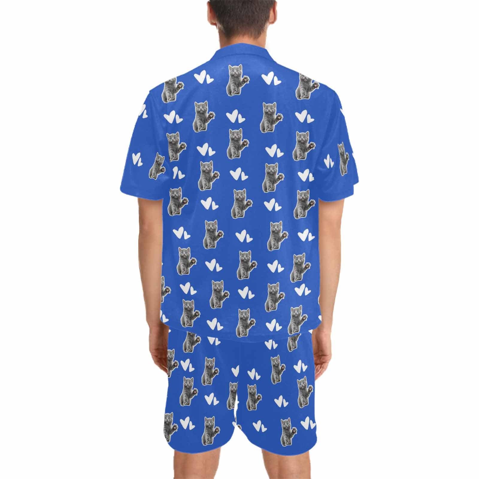 FacePajamas Pet Pajama Custom Men's Short V-Neck Pajama Set Valentine's Day with My Special Sweetheart