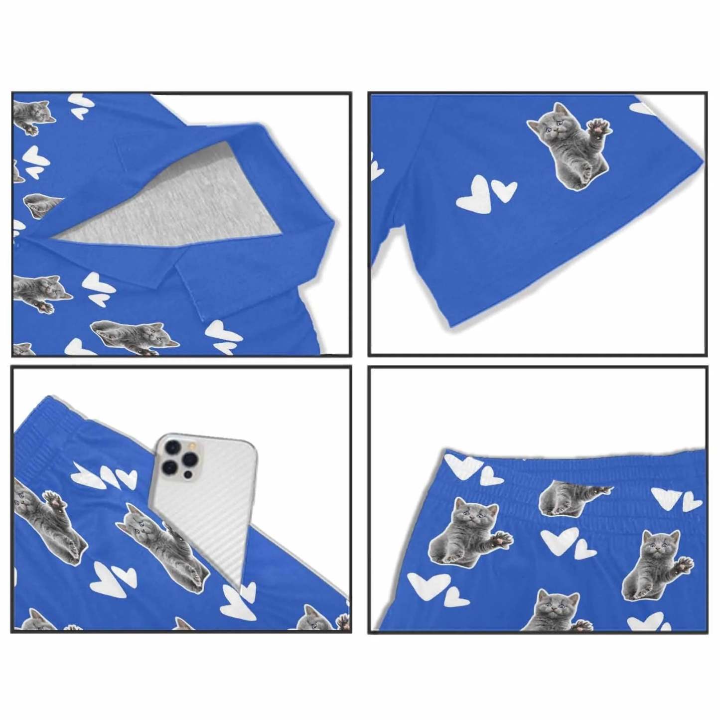 FacePajamas Pet Pajama Custom Men's Short V-Neck Pajama Set Valentine's Day with My Special Sweetheart