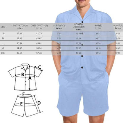 FacePajamas Pet Pajama Custom Men's Short V-Neck Pajama Set Valentine's Day with My Special Sweetheart