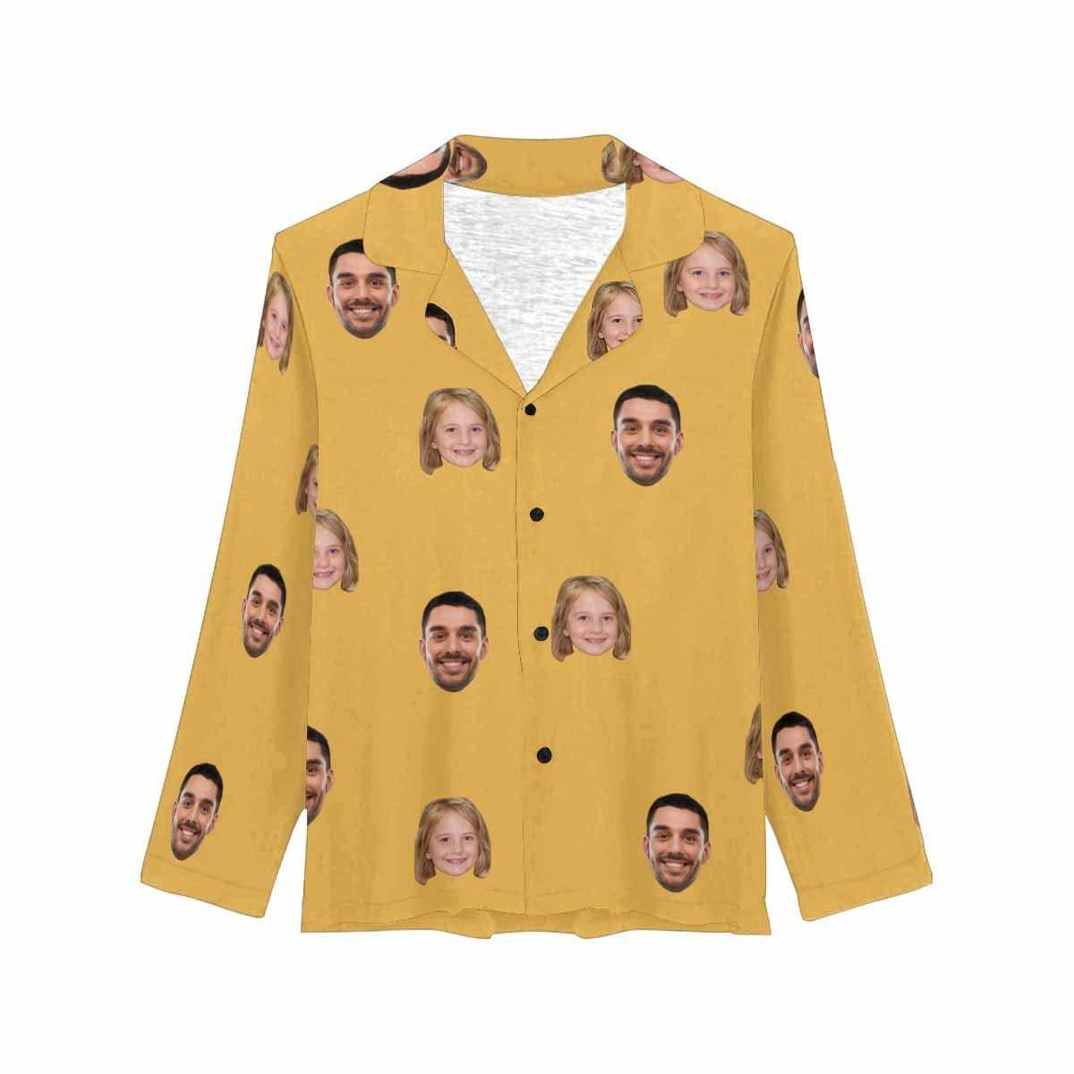 FacePajamas Pajama Custom My Family Face Nightwear Personalized Women's Slumber Party Long Pajama Shirt&Pants