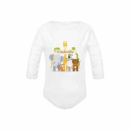 FacePajamas Baby Pajama Custom Name Cartoon Animals Onesie Infant Bodysuit One Piece Jumpsuit Personalized Long Sleeve Rompers Baby Clothes