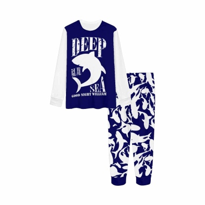 FacePajamas pajama Custom Name Dolphin Boys Pajamas Kids Sleepwear Girls Pjs Personalized Kids Long Sleeve Pajamas Set