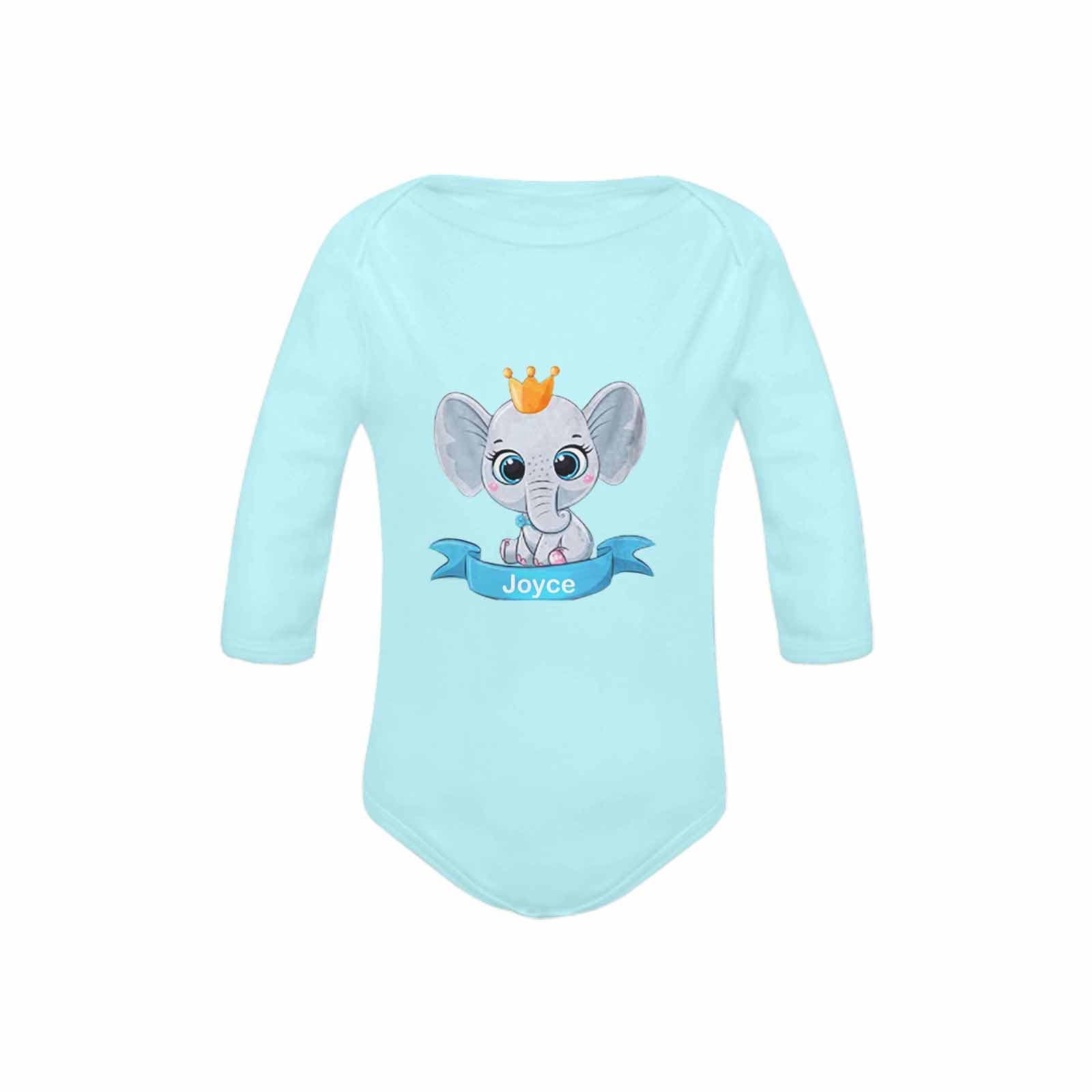 FacePajamas Baby Pajama Custom Name Elephant Onesie Infant Bodysuit One Piece Jumpsuit Personalized Long Sleeve Rompers Baby Clothes