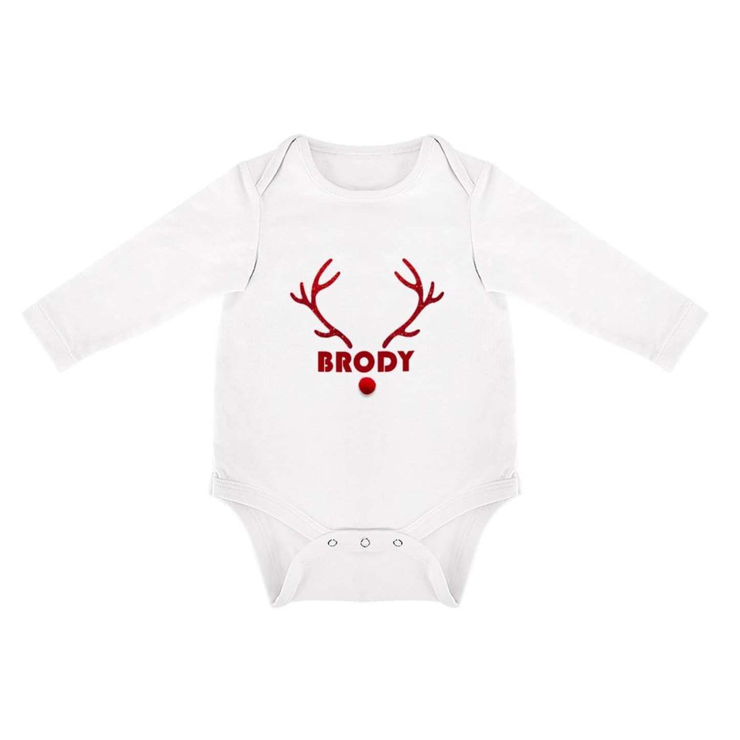 FacePajamas Baby Pajama Custom Name Elk Antlers Infant Bodysuit One Piece Jumpsuit Personalized Long Sleeve Rompers Baby Clothes