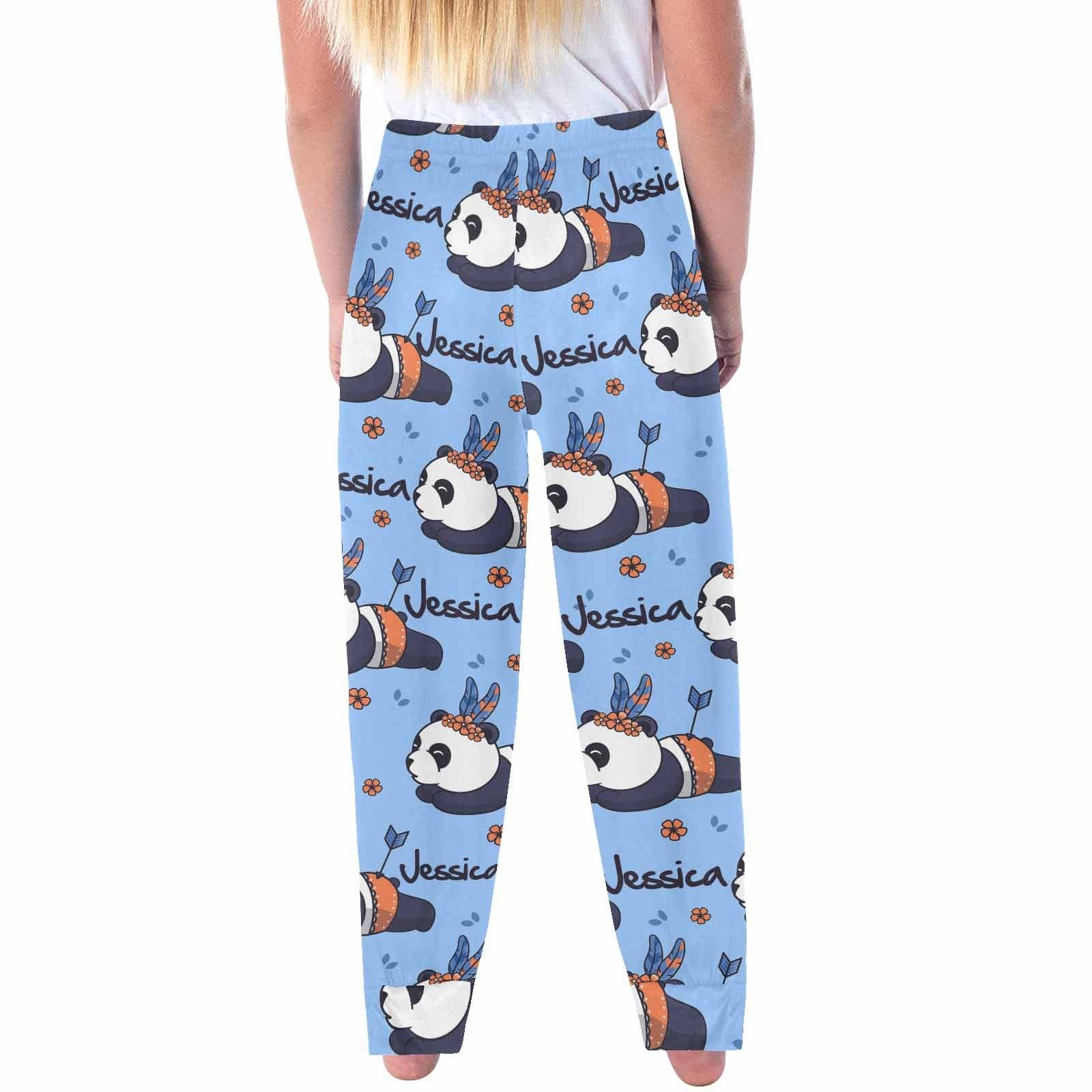 FacePajamas Pajama Shirt&Pants Custom Name Kids' All Over Print Pajama Top & Trousers Blue Design Personalized Long Pajama Set