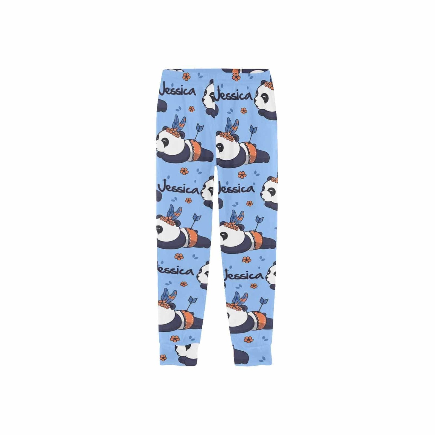 FacePajamas Pajama Shirt&Pants Custom Name Kids' All Over Print Pajama Top & Trousers Blue Design Personalized Long Pajama Set
