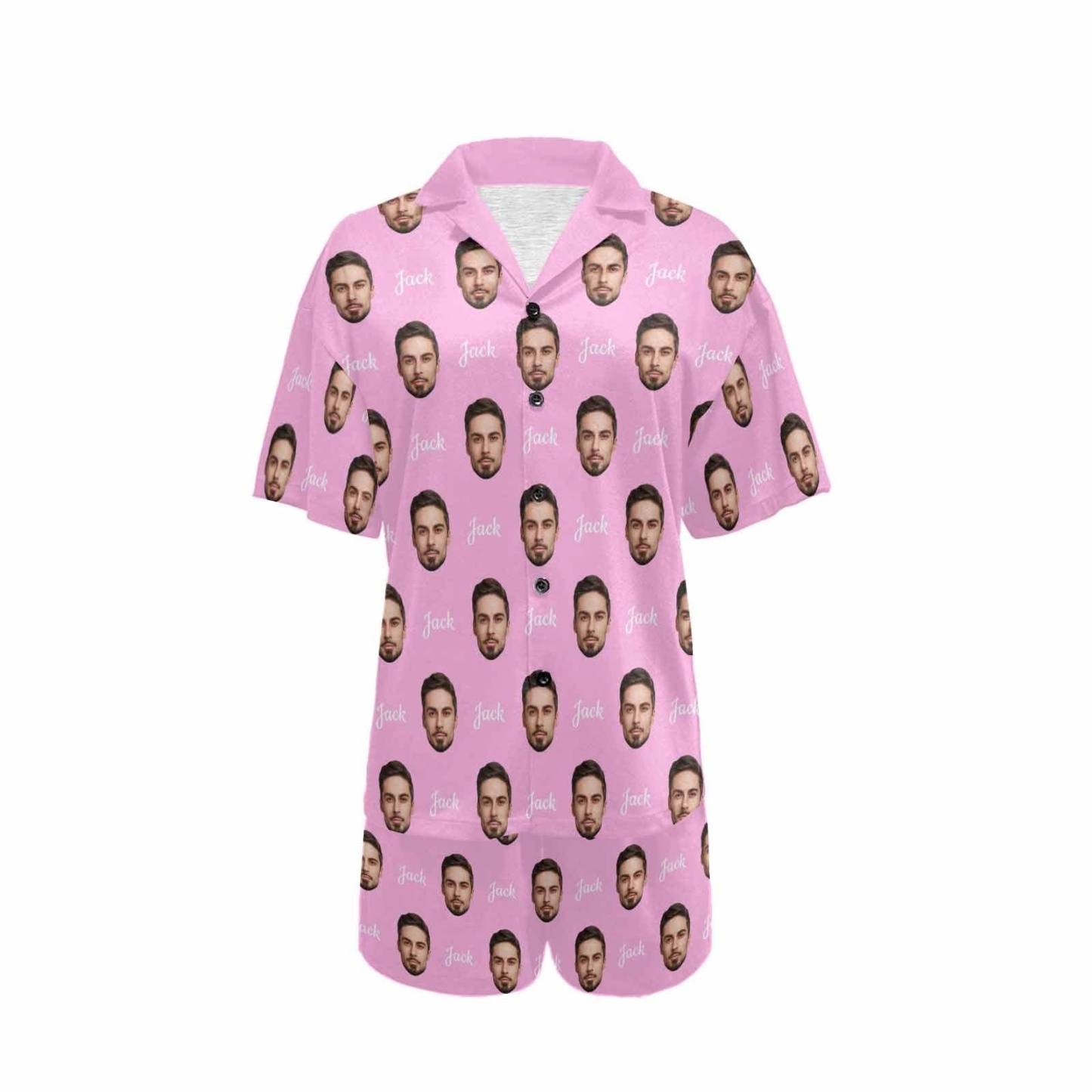 FacePajamas Custom Name Matching Couple Pajamas Personalized Photo Pajama Set for Boybriend&Girlfriend