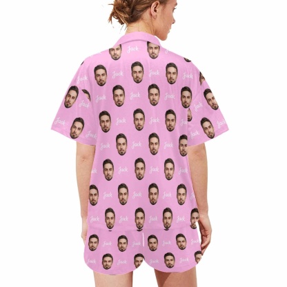 FacePajamas Custom Name Matching Couple Pajamas Personalized Photo Pajama Set for Boybriend&Girlfriend