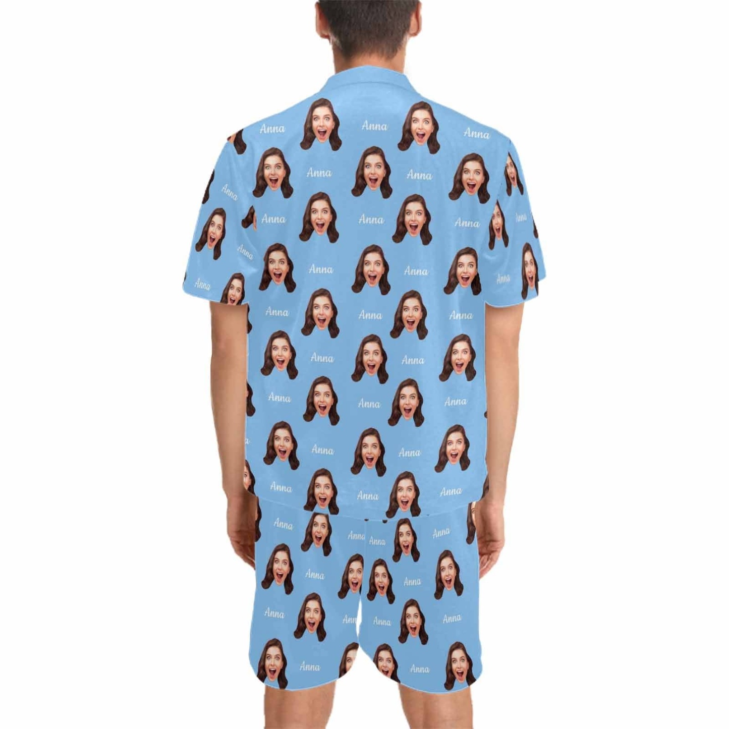 FacePajamas Custom Name Matching Couple Pajamas Personalized Photo Pajama Set for Boybriend&Girlfriend