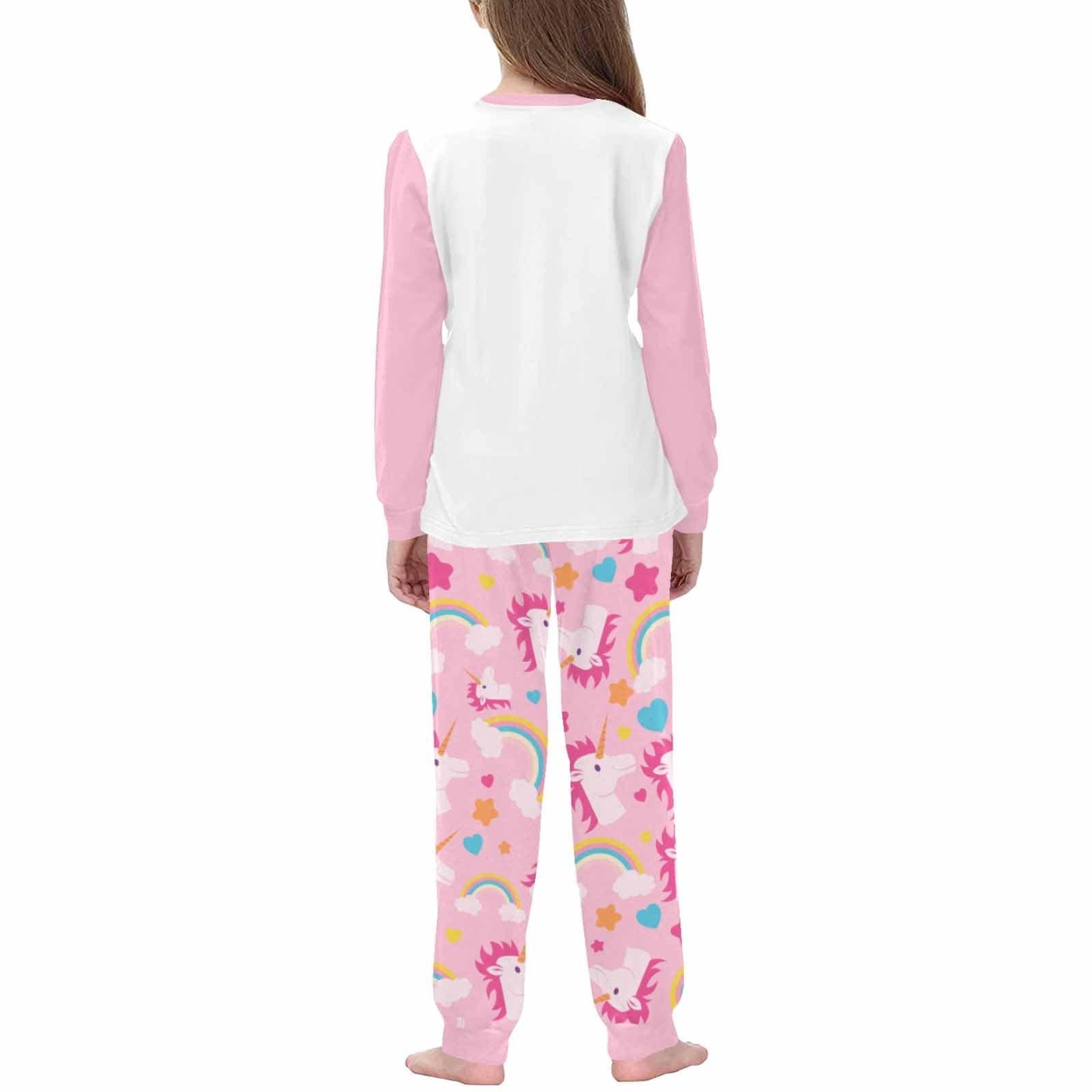 FacePajamas pajama Custom Name Rainbow Horse Pajamas Sleepwear Personalized Girls Long Sleeve Pajamas Set