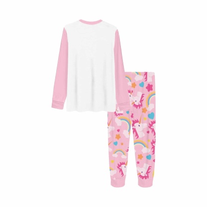 FacePajamas pajama Custom Name Rainbow Horse Pajamas Sleepwear Personalized Girls Long Sleeve Pajamas Set
