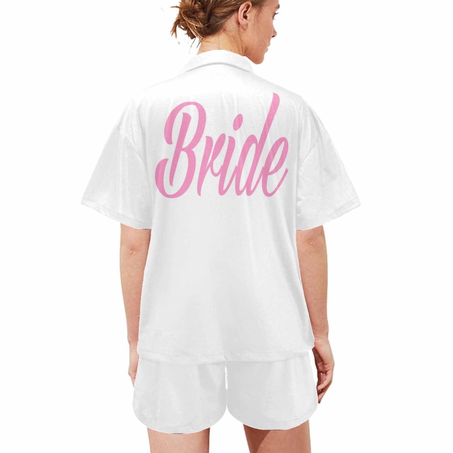 FacePajamas Pajama Custom Name Sleepwear Pajamas Personalized Bridesmaid Women's V-Neck Short Pajama Set Bridal Shower Pajamas Bride Pajamas Gift