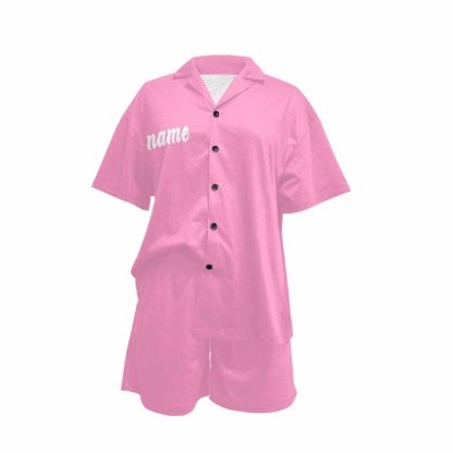 FacePajamas Pajama Custom Name Sleepwear Pajamas Personalized Bridesmaid Women's V-Neck Short Pajama Set Bridal Shower Pajamas Bride Pajamas Gift