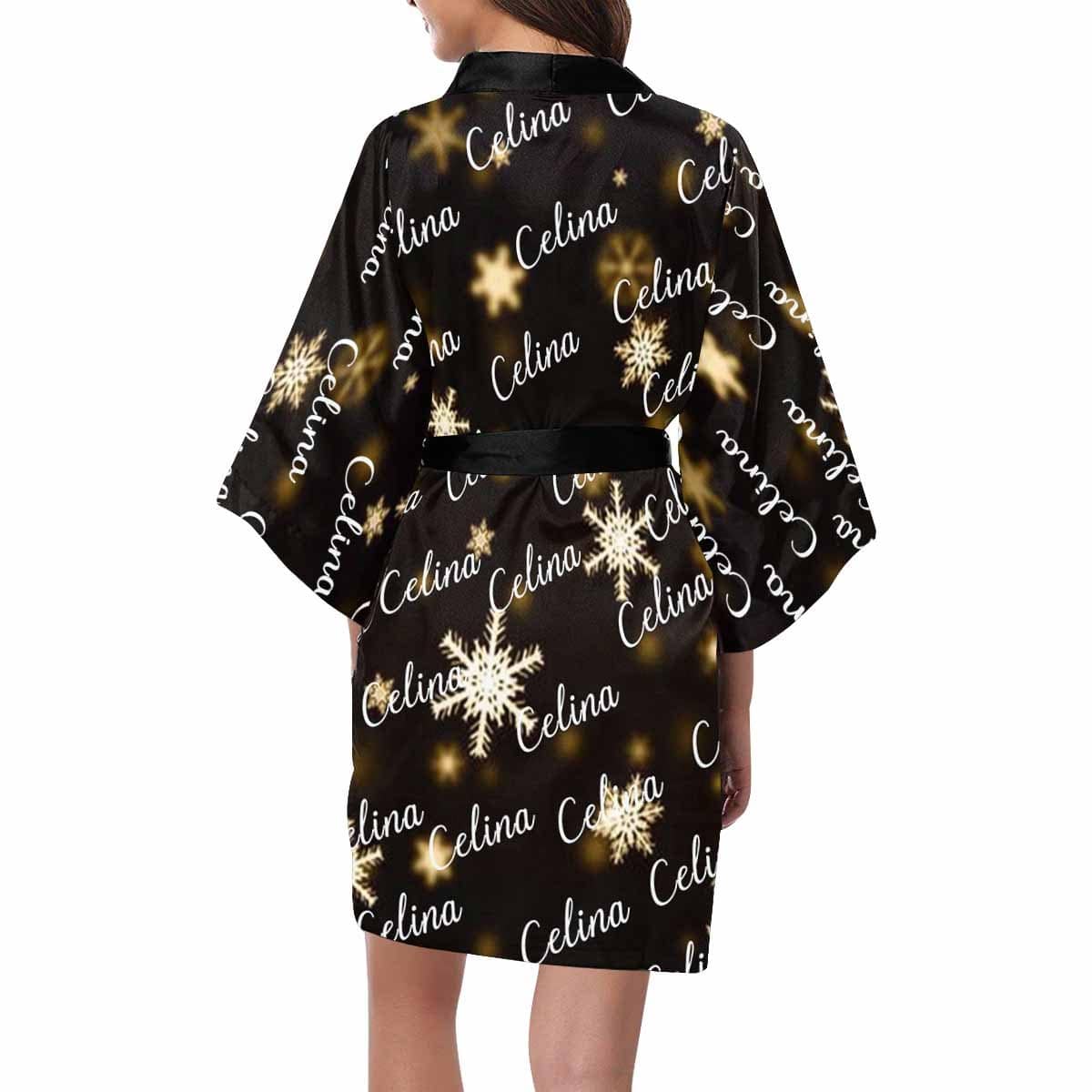FacePajamas Pajama Custom Name Star Women's Summer Short Pajamas Personalized Pajamas Kimono Robe