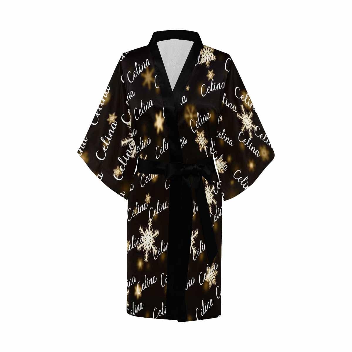 FacePajamas Pajama Custom Name Star Women's Summer Short Pajamas Personalized Pajamas Kimono Robe