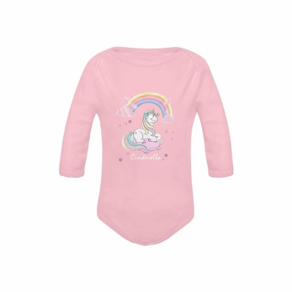 FacePajamas Baby Pajama Custom Name Unicorn Onesie Infant Bodysuit One Piece Jumpsuit Personalized Long Sleeve Rompers Baby Clothes