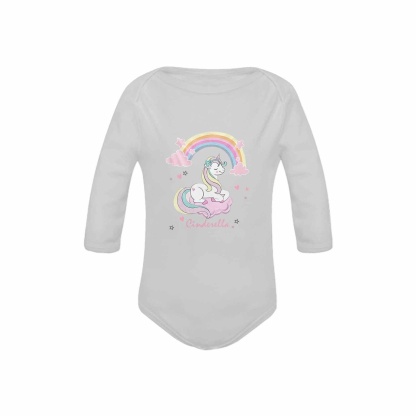 FacePajamas Baby Pajama Custom Name Unicorn Onesie Infant Bodysuit One Piece Jumpsuit Personalized Long Sleeve Rompers Baby Clothes