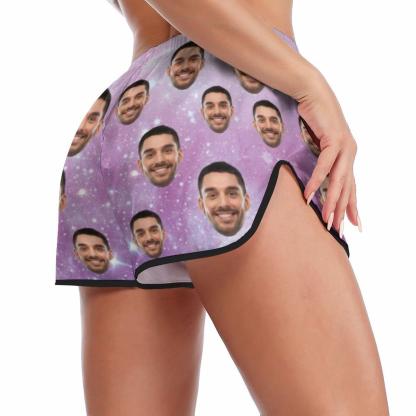 FacePajamas Pajama Custom Pajamas with Face Pink Starry Sky Sleepwear Personalized Women's Sexy Cami Pajama Set