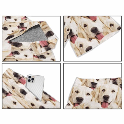 FacePajamas Pajama Custom Pet Face Pajamas Personalized My Lovely Dog Men's V-Neck Short Sleeve Pajama Set Funny Gift