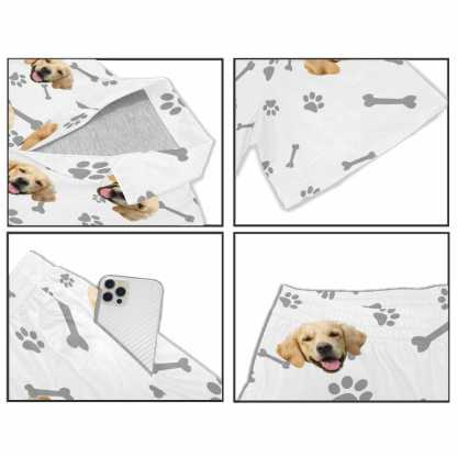 FacePajamas Pajama Custom Pet Matching Pajamas Personalized Face Dog&Cat Couple Matching V-Neck Short Pajama Set Gifts for Couples