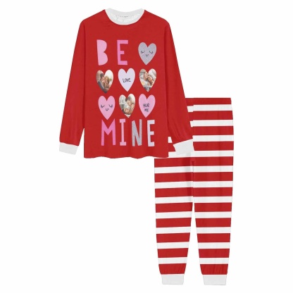 FacePajamas Pajama Custom Photo Be Mine Couple Matching Pajamas Personalized Photo Sleepwear Sets Funny Gift