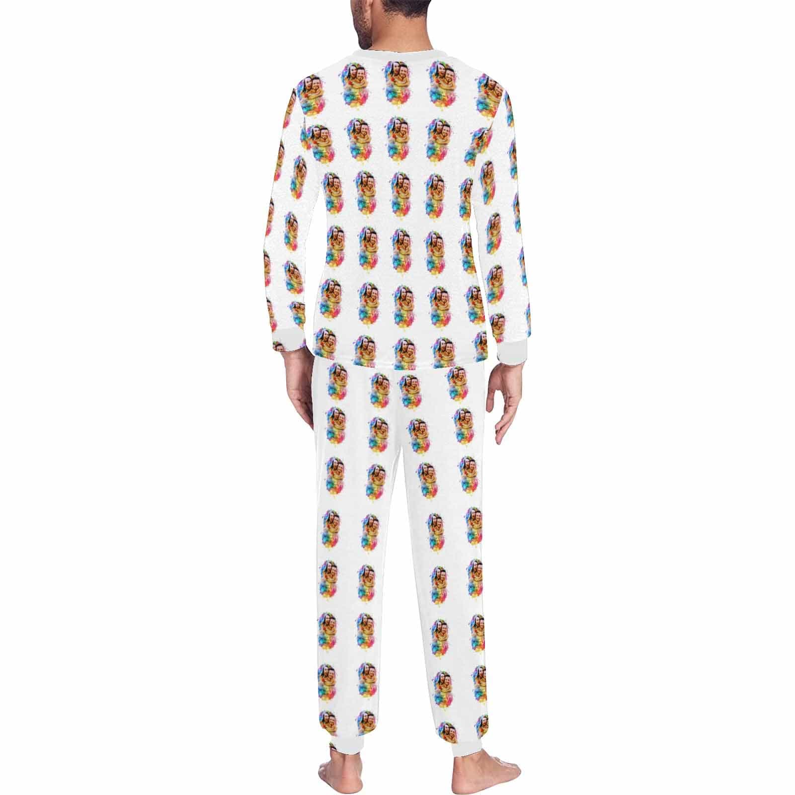 FacePajamas Pajama Custom Photo Colorful Valentine's Day Sleepwear Personalized Slumber Party Couple Matching Pajamas