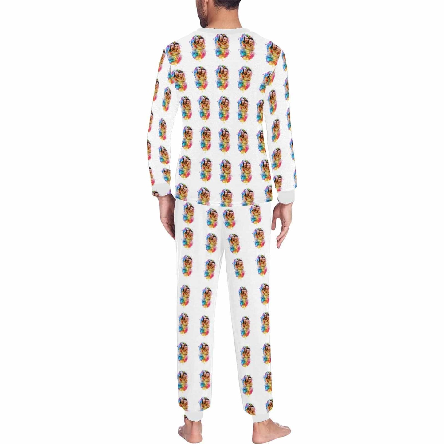 FacePajamas Pajama Custom Photo Colorful Valentine's Day Sleepwear Personalized Slumber Party Couple Matching Pajamas