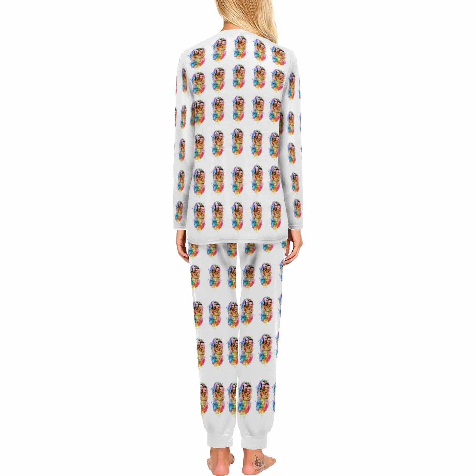 FacePajamas Pajama Custom Photo Colorful Valentine's Day Sleepwear Personalized Slumber Party Couple Matching Pajamas