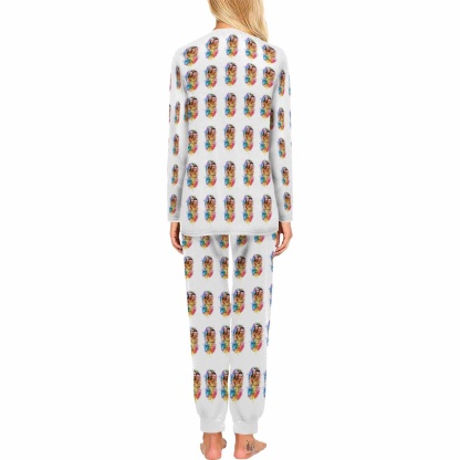 FacePajamas Pajama Custom Photo Colorful Valentine's Day Sleepwear Personalized Slumber Party Couple Matching Pajamas