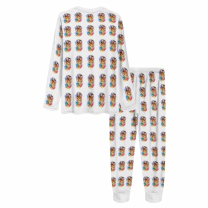 FacePajamas Pajama Custom Photo Colorful Valentine's Day Sleepwear Personalized Slumber Party Couple Matching Pajamas